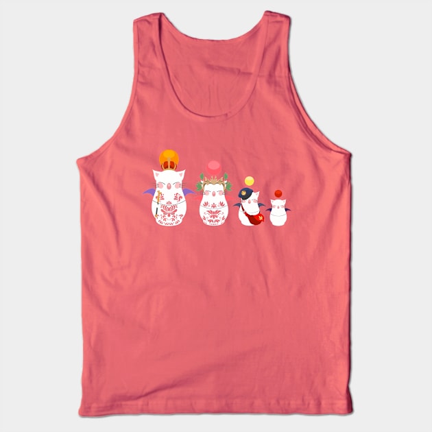 Matryoshka Nesting Moogles from FF14 Tank Top by SamInJapan